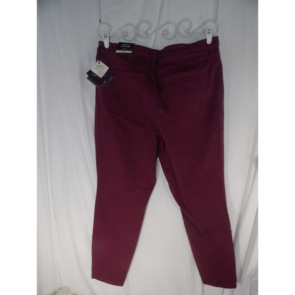 AVA & VIV Womens Magenta High Rise Stretch Skinny Ankle Jeans Size 24W - Picture 2 of 9